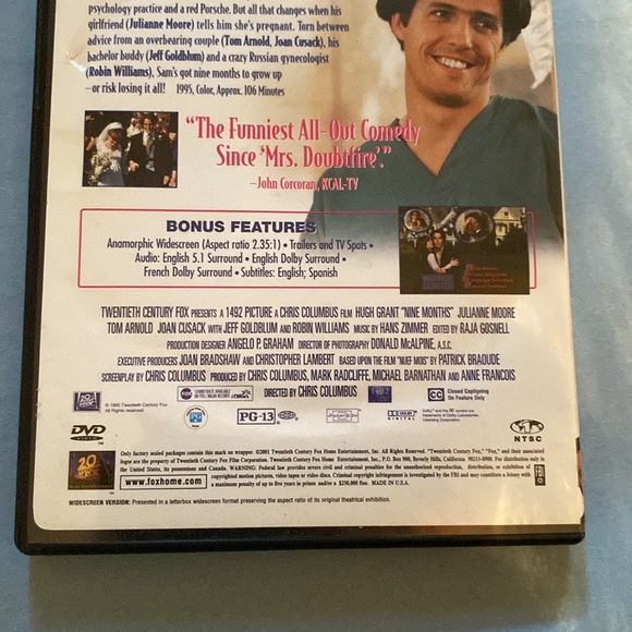 Vtg.’95 “Nine Months” Movie DVD📀 - Picture 6 of 8